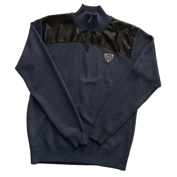 ALBERTO CARDINALI Men’s Pullovers sweater quarter zipper Sz L - Picture 1 of 13